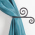 RTZEN Decorative Large Curtain Holdbacks - Set of 2 - Wrought Iron Window Drapery Tiebacks - Handmade Rod Drape Tieback Black Hooks - Rot Metal Drapes Hangers - Unique Hand Craft D©cor