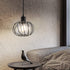 KAERDI Crystal Plug in Pendant Light Hanging Plug in lamp Mini Chandelier Swag Lights Cage Industrial Fixtures for Dining Room Bedroom Foyer Hallway Kitchen Island, Black