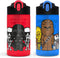 Zak Designs PP Park Straw Kids Durable Plastic Spout Cover and Built-in Carrying Loop, Leak-Proof Water Design for Travel, (16oz, 2pc Set), Darth Vader Bottle 2pk