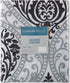 Comfort Spaces Coco Bathroom Shower Curtain Printed Damask Pattern Modern Cute Microfiber Fabric Bath Curtains, 72"x72", Black (CS70-0682)