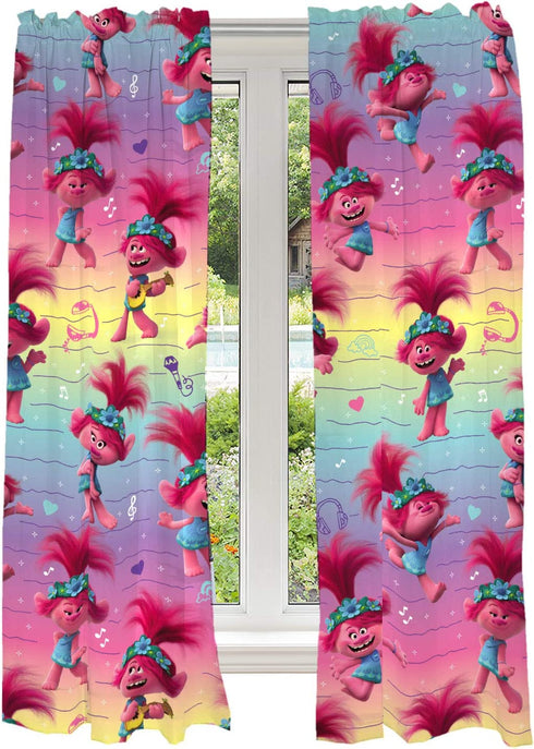 Franco Kids Room Window Curtains Drapes Set, 82 in x 63 in, Trolls World Tour