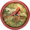 Mark Feldstein Wild Wings December Dawn Cardinal Round Red Frame 8 Inch Bird Sound Wall Clock