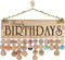 Birthday Wooden Calendar with 80pcs Round Discs for Family Wall Hanging, Anniversary Wood Reminder Board for Home Décor, DIY Gift for Grandma, Mom and Friends (Birthday)