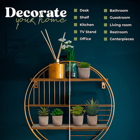 5 Artificial Succulents Plants Artificial Pot Small Fake Plants Bedroom Aesthetic Fake Succulent Plants - Cactus Decor Plants Bedroom Decor Potted Faux Succulents Desk Plant Shelf Decor Living Room