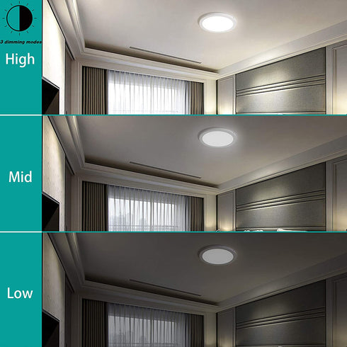 FINXIN LED Flush Mount Ceiling Light, 12W/18W Cool White 6000K Milk White Round Lighting Fixture for Closets, Kitchens, Stairwells, Basements, Bedrooms, Washrooms (2 Pack) (18W)