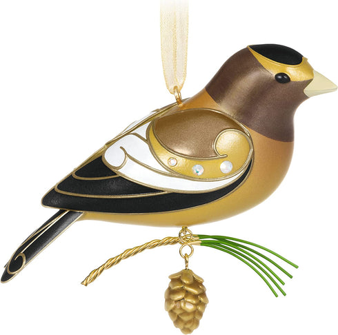 Hallmark Keepsake Christmas Ornament 2021, 2.87 in, The Beauty of Birds Evening Grosbeak