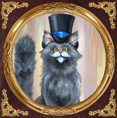 DWK Victorian Cat Drink Absorbent Coasters | 4 Piece Cork Coaster Set | Cat Presents for Cat Lovers | Cute Retro Coasters Coffee Bar Accessories - 4"