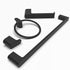 Ruacq 4 Pieces Bathroom Accessories Hardware Set Matte Black Stainless Steel and Zinc Alloy Modern Wall Mounted, 16-Inch Towel Bar, Toilet Paper Holder, Towel Ring?Robe Hook€¦