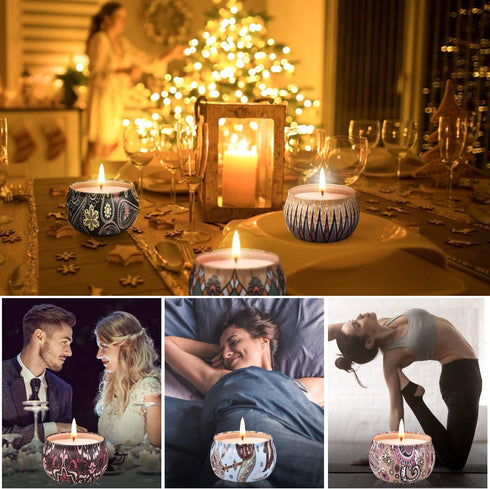 Arosky 8 x 4.2 Ounces Scented Candle Gift Set, Pure Soy Wax Aromatherapy Candles Essential Oils for Home and Women