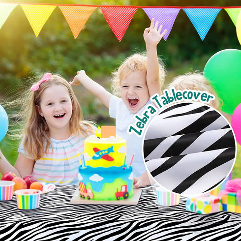 8 Pieces Animal Safari Theme Zoo Table Covers Tropical Palm Leaf Tablecloth Zebra Print Tablecloth Leopard Giraffe Print Table Cover for Animal Themed Party Supplies Birthday Baby Shower Zoo Jungle