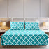Utopia Bedding Printed Queen Sheet Set - 1 Fitted Sheet, 1 Flat Sheet and 2 Pillowcases - Soft Brushed Microfiber Fabric - Shrinkage and Fade Resistant (Queen, Aqua Quatrefoil with White Pattern)