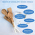 Folkulture Wooden Spoons for Cooking Set for Kitchen, Non Stick Cookware Tools or Utensils Includes Wooden Spoon, Spatula, Fork, Slotted Turner, Corner Spoon, Set of 5, 12 Inch, Acacia Wood, White