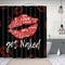 Basmaor Funny Get Naked Shower Curtain Red Lips Shower Curtain with 12 Hooks, Funny Bathroom Shower Curtain, Red and Black Bath Shower Curtain for Bathroom, 69" x 70" inches