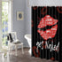 Basmaor Funny Get Naked Shower Curtain Red Lips Shower Curtain with 12 Hooks, Funny Bathroom Shower Curtain, Red and Black Bath Shower Curtain for Bathroom, 69" x 70" inches