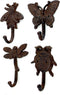 Bugs cast Iron Coat Hooks, Set of 4