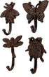 Bugs cast Iron Coat Hooks, Set of 4