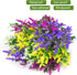 Shiny Flower Artificial Lavender Flowers Bouquet, 8 Bundles Outdoor Fake Shrubs UV Resistant Lifelike Greenery Bushes for Home Kitchen Garden Wedding Outdoor Indoor Porch Box Decorations (Mix)