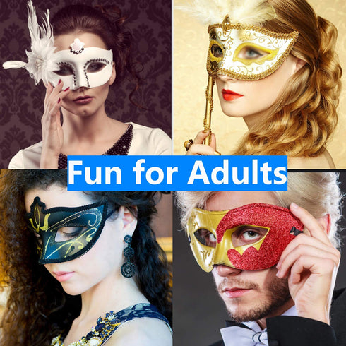 14 PCS White Paper Masks Half Face Masquerade Masks DIY Party Mask Mardi Gras Mask Blank Plain Masks for Funny Party Halloween Art Project Performances