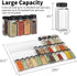 Adjustable Spice Rack, Expandable Plastic Tray Drawer Organizer 12" to 23" Stackable Tray, 4 Slanted Tier Spice Storage Organizer Insert, for Spice Jars, Vitamins, Seasonings Kitchen Drawer Cabinet