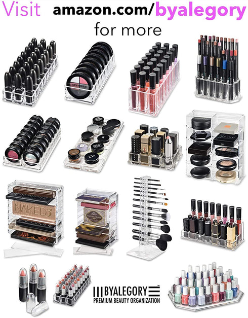 byAlegory Acrylic Eye Mascara Organizer Beauty Makeup Holder 24 Space Organization Container Storage For Tall Tubes Refillable Container - Clear