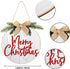 Jetec Merry Christmas Decorations Wreath Christmas Hanging Sign Rustic Burlap Wooden Holiday Decor for Christmas Home Window Wall Farmhouse Indoor Outdoor Decorations (White)