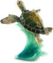 Aint It Nice Sea Turtle Green Swimming On Wave Marine Ocean Life Beach Themed Gift Decor Statue Figurine Collectible, 5 X 4.5 X 3 inches