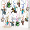 Pixel Style Theme Game Party Supplies Miner Birthday Decorations,12*Hanging Whirlpools Cards For Kids Boys And Girls Themes€¦ (12Set)