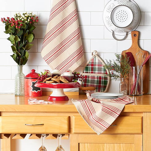 DII Collection Kitchen Set, Potholder 8x9 Dishtowels 18x28, Winter Gnome, 3 Piece