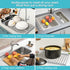 SPLF Adjustable Roll Up Dish Drying Rack, Collapsible Over The Sink Dish Drying Rack Kitchen Rolling Dish Drainer, Portable Silicone and Stainless Steel Rolling Rack for Kitchen Sink Counter