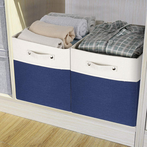 Vextronic Cube Storage Bins 13x13x13 inches Foldable Storage Baskets Fabric Storage Organizer Bins with Handles for Home and Office Shelf Closet, Toy Organizer and Clothes Storage (3 Pack)