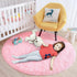ISEAU Fluffy Round Rug Carpets, Modern Shaggy Circle Rug for Kids Bedroom Extra Comfy Cute Nursery Rug Small Circular Carpet for Boys Girls Room Home Decor Area Rug, 4ft Rugs, Pink