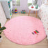 ISEAU Fluffy Round Rug Carpets, Modern Shaggy Circle Rug for Kids Bedroom Extra Comfy Cute Nursery Rug Small Circular Carpet for Boys Girls Room Home Decor Area Rug, 4ft Rugs, Pink