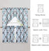 Swag Curtain Valances, Geometric Quatrefoil Trellis Printed Cotton Blend Tailored Swag Curtains for Kitchen Bathroom Window, Aqua/Mint/Grey, 56" W x 36" L