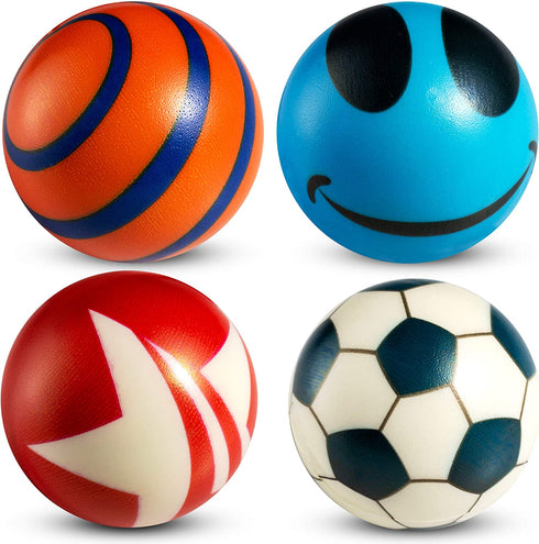 50 Mini Stress Balls Assortment - Bulk 2 Inch Soft Toy Variety Pack Stress Relief Balls, Squeezable Sensory Fidget Balls for Kids, Party Favors, Birthday Gifts for Boys & Girls