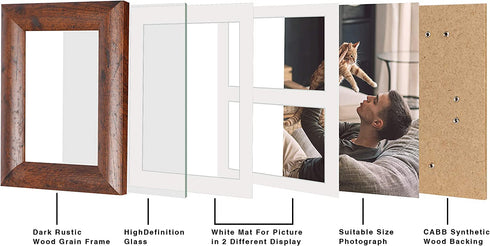 iRahmen 11x14 Picture Frame Beautifully Detailed Molding, Contemporary Picture Frame Set, Wall Mount Inspirations(IR-US004-DW-P11X14(2PK))