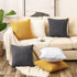 LiBcmlian Yellow Throw Pillow Covers 18x18 Set of 2 Cotton Pillow Cushion Cases Cable Knit Decoration Square Pillowcases for Couch Sofa Bedroom Living Room Car