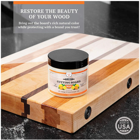 CLARK'S Cutting Board Finish Wax, Enriched with Lemon & Orange Oils ,Made with Natural Beeswax and Carnauba Wax,Butcher Block Wax, (6 ounces)