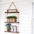 Boho Wall Hanging Shelf - Wood Hanging Shelves for Wall - Farmhouse Rope Shelves for Bedroom Living Room Bathroom - Rustic Wood Shelves - Hanging Plant Shelf - Triangle Floating Shelf (Triangle Mount)