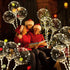 6 Sets Warm LED Light Up BoBo Balloons, 24 Inch Transparent Balloons with 10 Feet LED Warm String Lights, 9 Clear Bobo Balloons and 3 Levels Flashing LED String Lights for Christmas Wedding Party