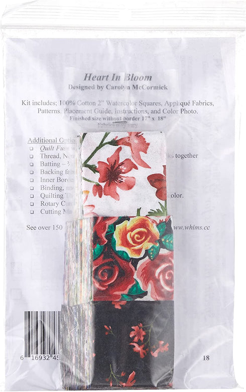 Whims Watercolor Quilt Kits Heart in Bloom Quilting Supplies