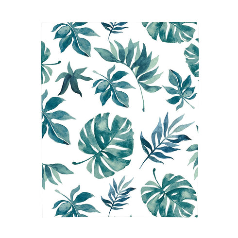 NoJo Super Soft Green & White Palm Leaf Nursery Crib Fitted Sheet, Green, White