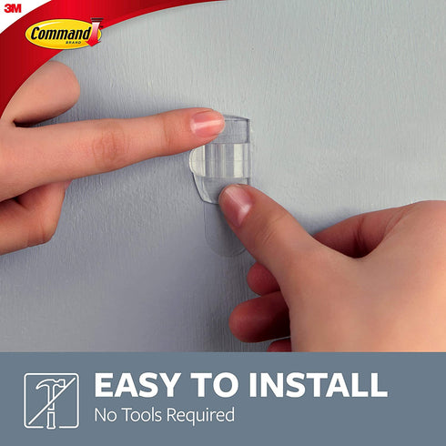 Command Clear Cord Clips, 13 Clips, 16 Strips - Easy to Open Packaging, Organize Damage-Free