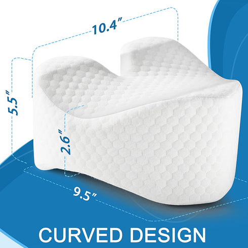 BCOZIN Knee Pillow for Sleeping, 100% Pure Memory Foam Between Leg Pillow for Back Pain Relief & Orthopedic Knee Pillow for Side Sleepers, Hip, Lower Back, and Sciatic Nerve Pain Relief, 1 Pcs