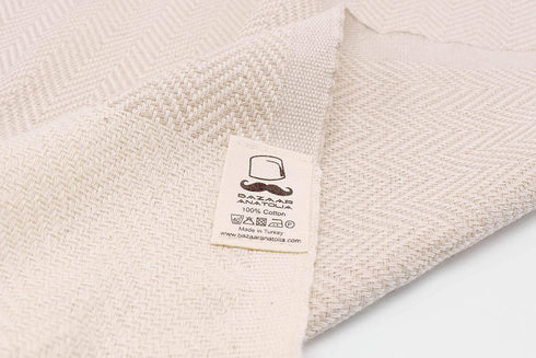 Turkish Hand Towel Set of 4 Herringbone Peshtemal Towel 100% Cotton 45x20 Light Weight Thin Quick Dry Hand Bath Hair Gym Face Tea Kitchen Dishcloth Set Decorative Towels for Bathroom (Cream)