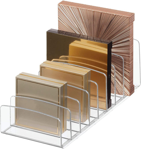 iDesign Clarity BPA-Free Plastic Divided Makeup Palette Organizer, 9.25" x 3.86" x 3.2", Clear