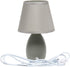 Simple Designs LT2009-GRY Mini Egg Oval Ceramic Table Lamp, Gray