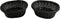HOME-X Oval Plastic Woven Wicker Basket, Bread Baskets-Table Decor and Storage-Dark Gey-Set of 2 9.5"L x 8"W x 3.5"H