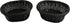 HOME-X Oval Plastic Woven Wicker Basket, Bread Baskets-Table Decor and Storage-Dark Gey-Set of 2 9.5"L x 8"W x 3.5"H