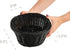 HOME-X Oval Plastic Woven Wicker Basket, Bread Baskets-Table Decor and Storage-Dark Gey-Set of 2 9.5"L x 8"W x 3.5"H