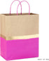 Hallmark 13" Large Paper Gift Bags (Pack of 6 - Pink & Kraft) for Birthdays, Easter, Weddings, Mother's Day, Baby Showers, Bridal Showers or Any Occasion